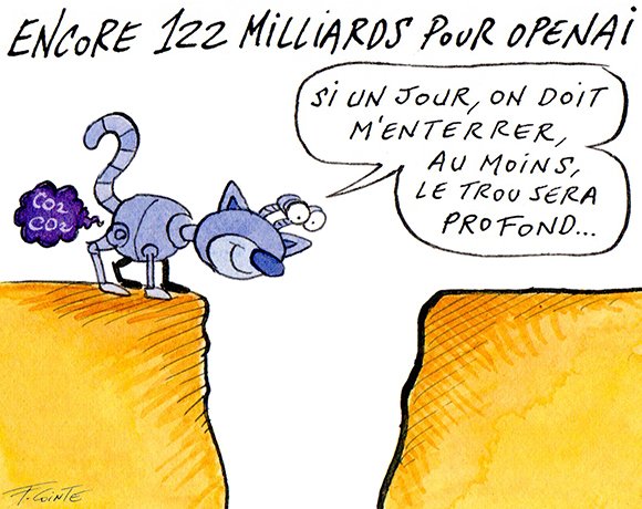 Dessin: OpenAI lève finalement 122 milliards de dollars